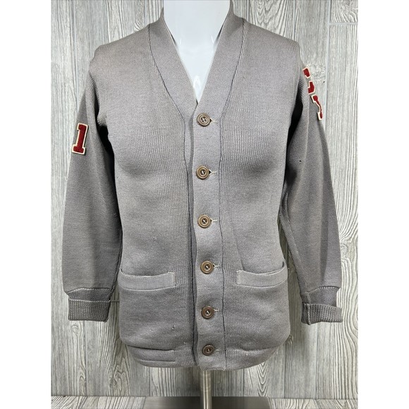 Vintage 1951 CHS High School 100% Wool Gray Long Sleeve Jacket Womens SZ Small - Picture 1 of 12